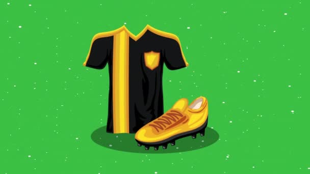 Fotbalová sportovní košile a boty — Stock video