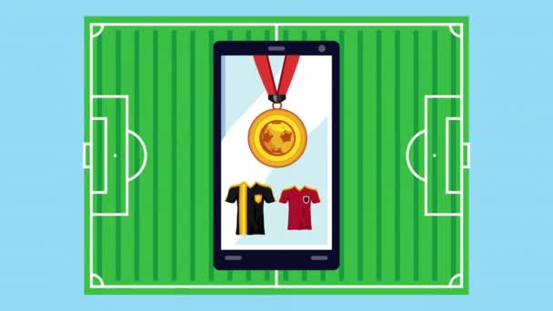 스마트폰 애니메이션 에서의 축구 메달 — 비디오
