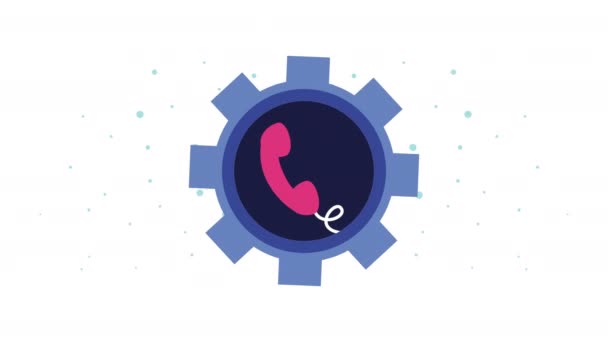 Call center support service telephone — Stock video