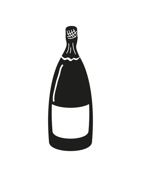 Láhev šampaňského ikona — Stockový vektor