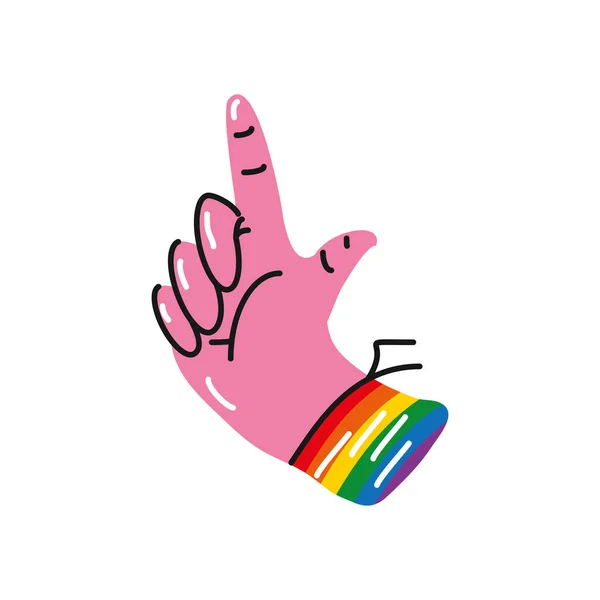 Mão LGBT com pulseira arco-íris —  Vetores de Stock