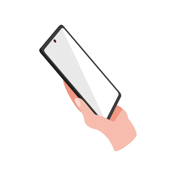 Smartphone en mano — Vector de stock