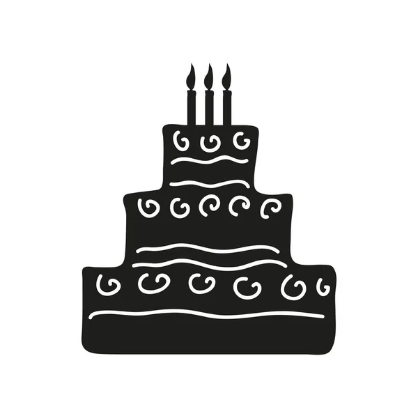 Pastel de cumpleaños con velas — Archivo Imágenes Vectoriales