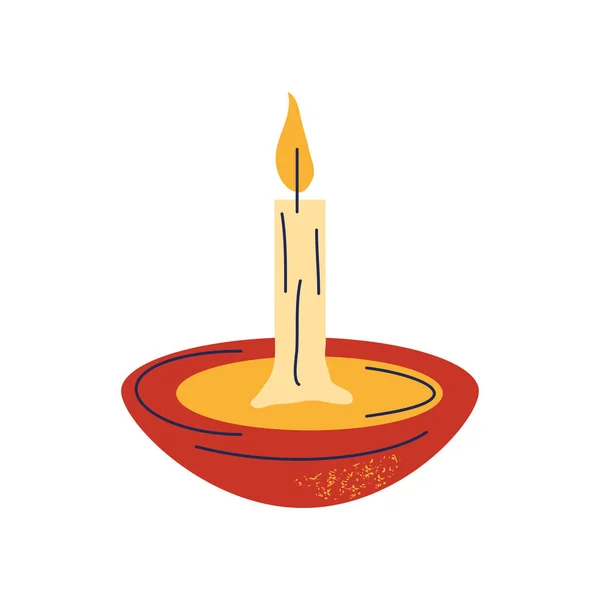 Горить свічка прикраса — стоковий вектор