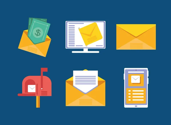 Iconos de email marketing — Archivo Imágenes Vectoriales