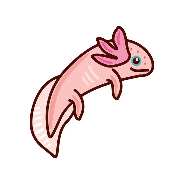 Axolotl zvíře plochá ikona — Stockový vektor