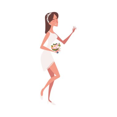 wedding bride with flowers