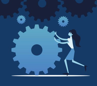 İş kadını ve dişliler