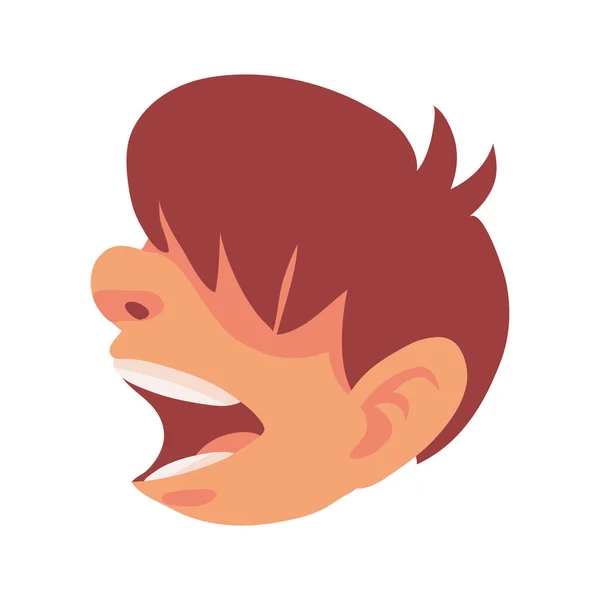 Boy face open mouth — Stockvector