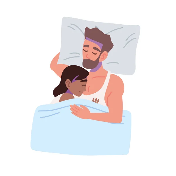 Man och kvinna som sover — Stock vektor