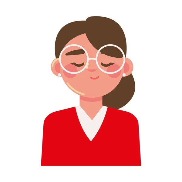 Frau mit Brille — Stockvektor