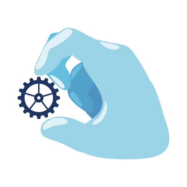 Hand with gear — Stock Vector