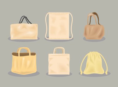 gerçekçi kumaş torbaları