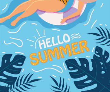 Merhaba yaz, havuzdaki kadın.