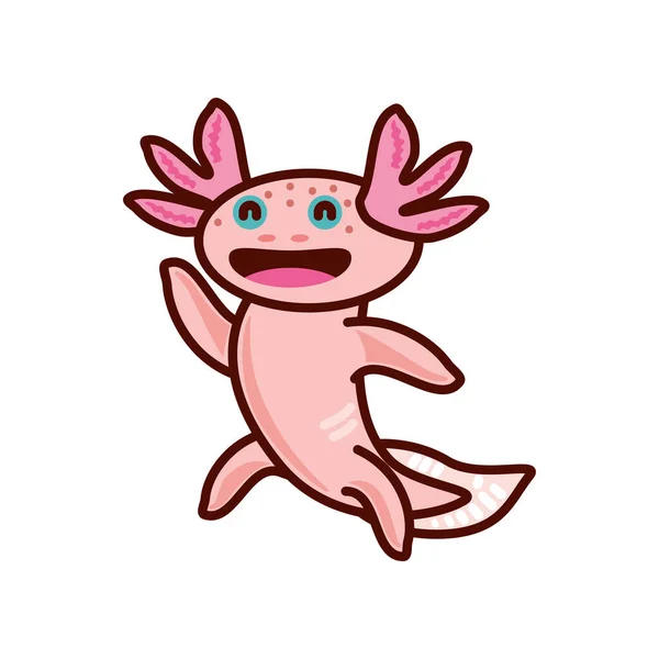 Happy cute axolotl — стоковый вектор