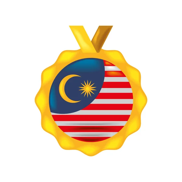 Hari merdeka dengan bendera malaysia - Stok Vektor