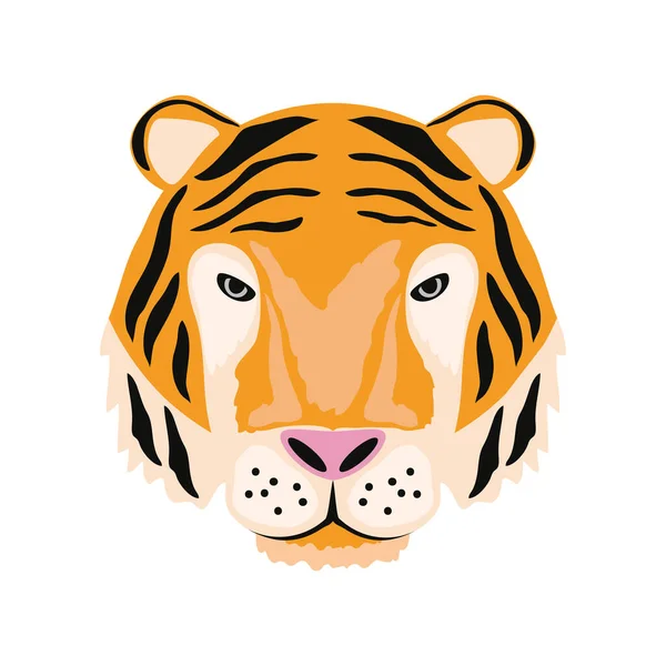 Cara de tigre felino — Vetor de Stock
