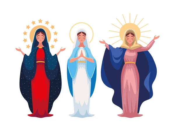 Conjunto de Virgen María — Archivo Imágenes Vectoriales