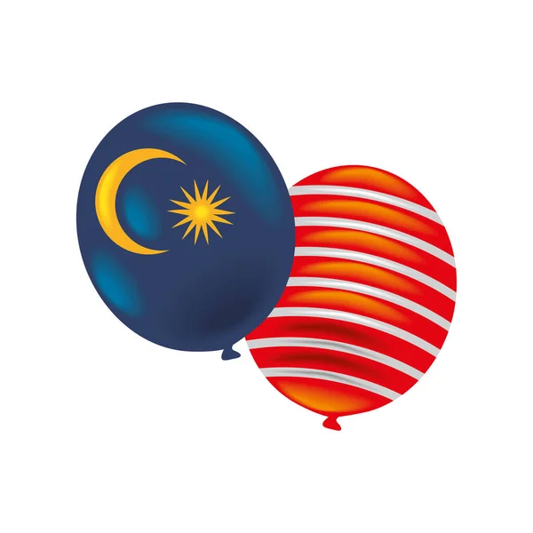 Balon dengan bendera malaysia - Stok Vektor