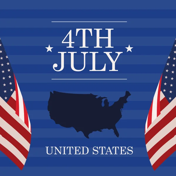 4 de Julho Estados Unidos — Vetor de Stock
