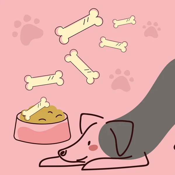 かわいい犬と食品 — ストックベクタ