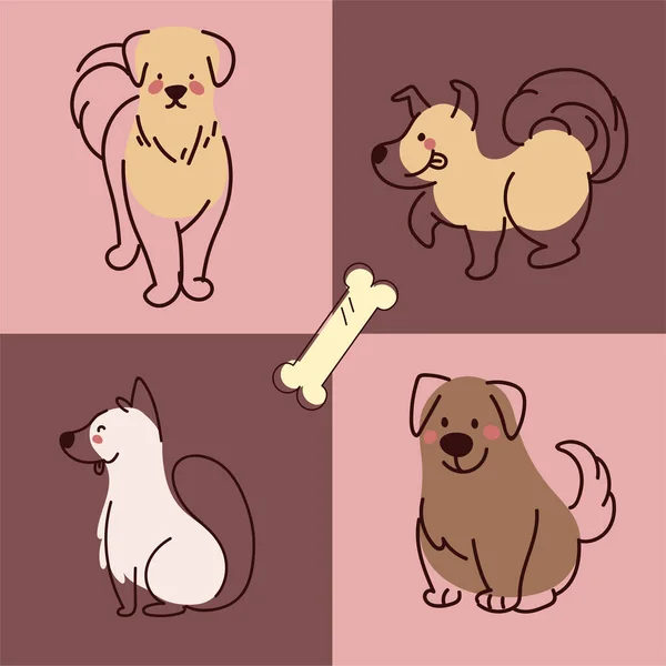 Icons set dogs — Stockvektor