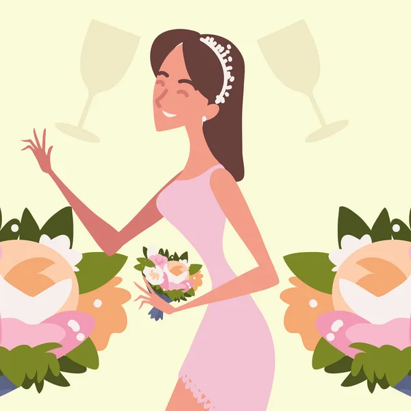 结婚快乐的伴娘 — 图库矢量图片
