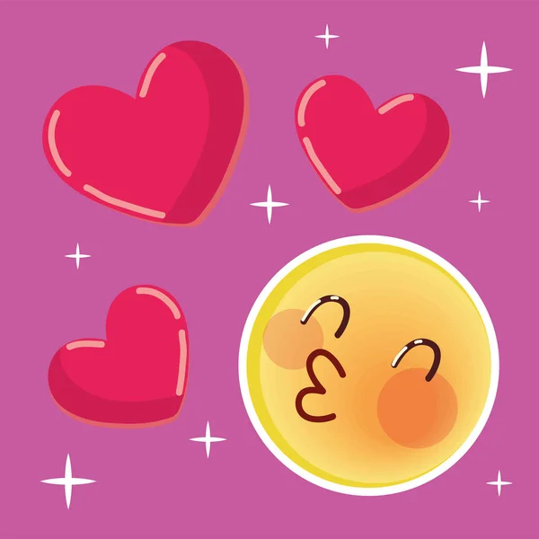 Kissing emoji love — Stock vektor