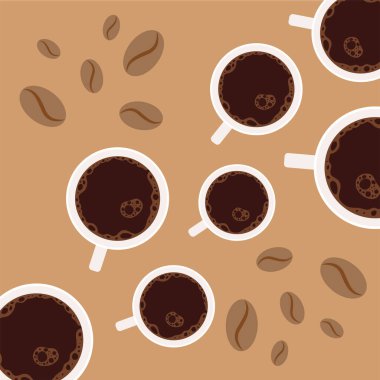 Üstten Görünüm bardak kahve