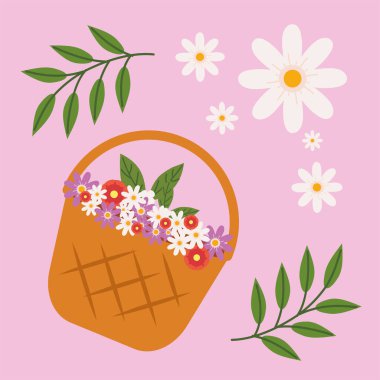 Sepette bahar çiçekleri