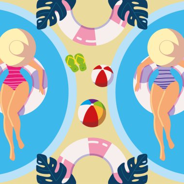 Yüzen şapkalı kadınlar