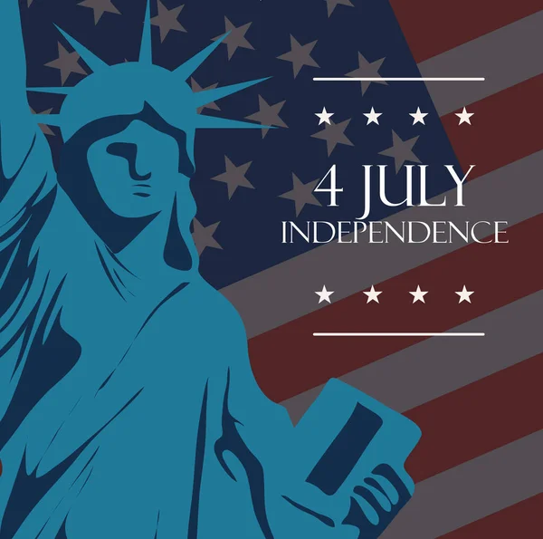 4 july USA independence day — Vector de stock