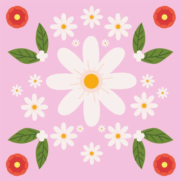 Wiosenne kwiaty płaski design — Wektor stockowy