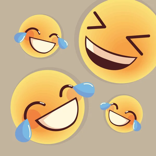 Happy emoji cheerful — Vector de stock