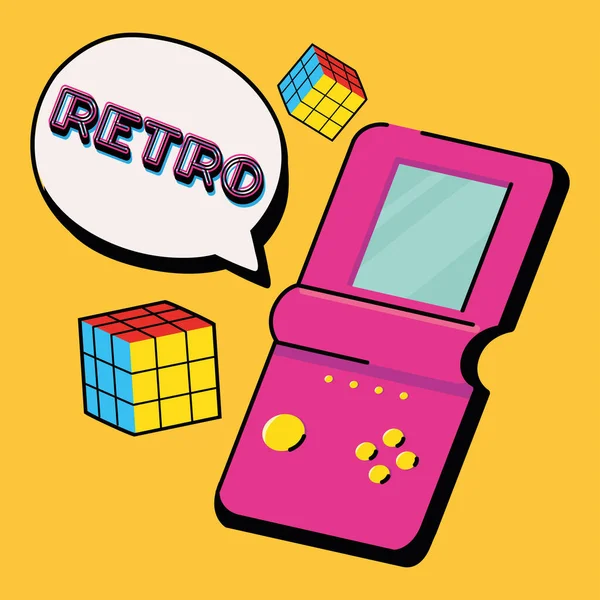 Brinquedos retro e vídeo game — Vetor de Stock