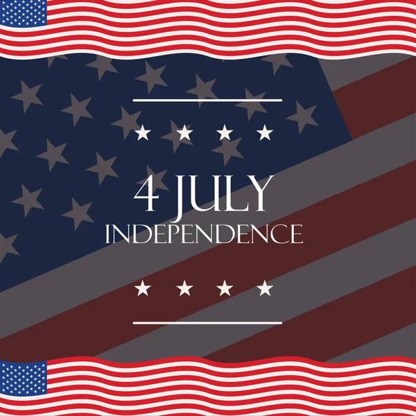 4 Temmuz bağımsızlık bayrağı — Stok Vektör