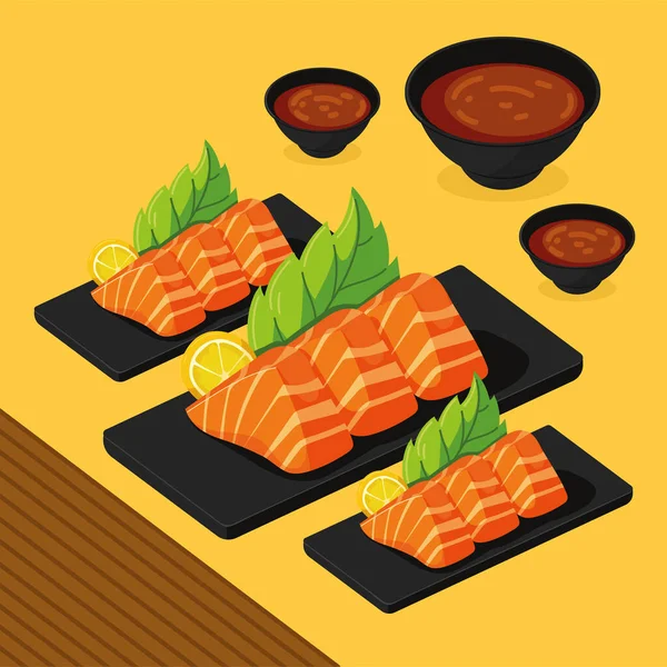 Japanese food fish — Vector de stock