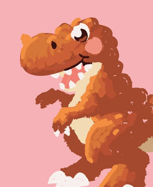 Mignon dinosaure t rex dessin animé — Image vectorielle