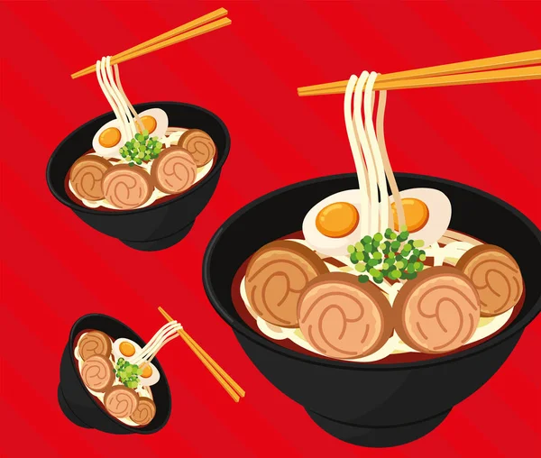 Menú de comida japonesa — Vector de stock