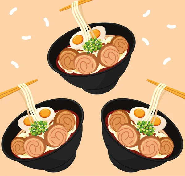 Суп японской кухни — стоковый вектор