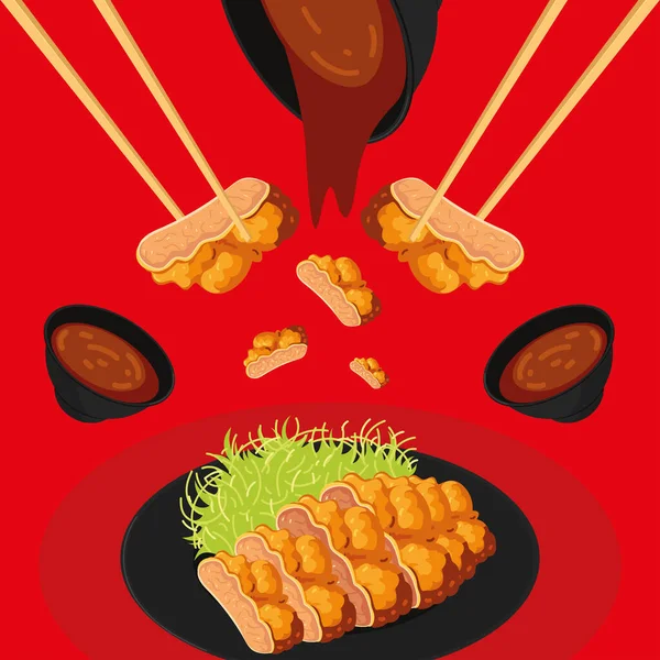 Japanese food culture — Stock Vector