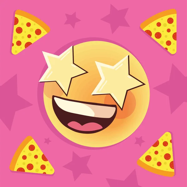 Emoji and pizza — Wektor stockowy