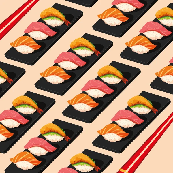 Giapponese cibo sfondo — Vettoriale Stock