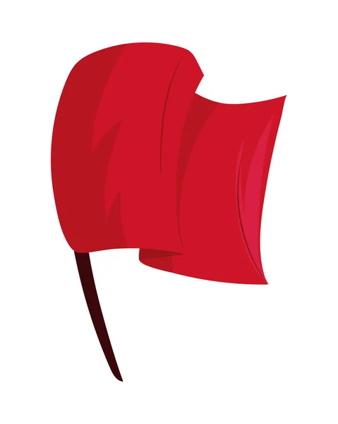 Röd flagga i stolpen — Stock vektor