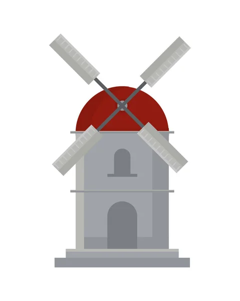 Windmill landmark icon — Stockvektor