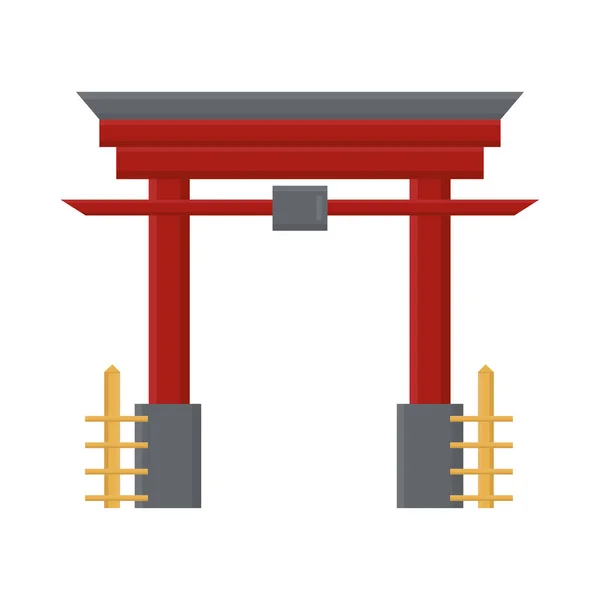 Chinees torii poort pictogram — Stockvector