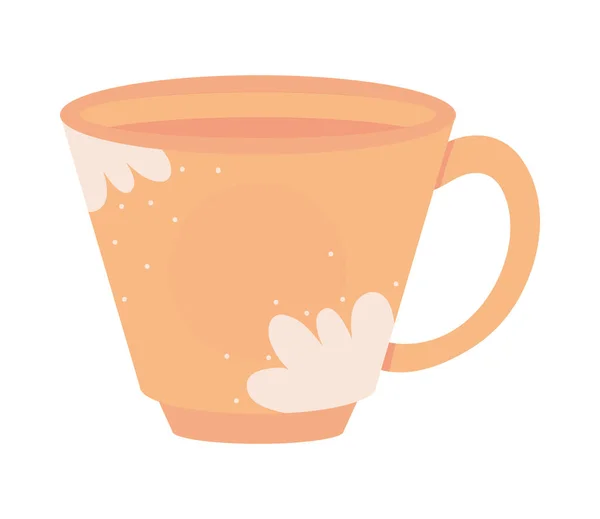 Taza con flores — Vector de stock