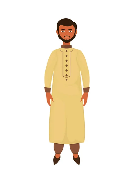 Man india portrait — Vector de stock