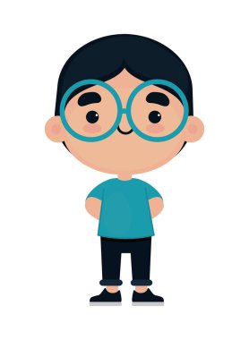 kawaii boy with glasses