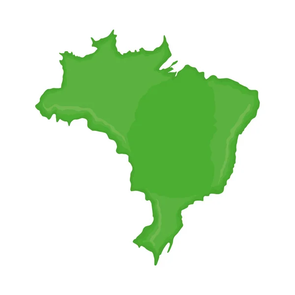 Mapa verde de Brasil — Vector de stock